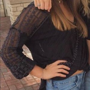 Black flowy top